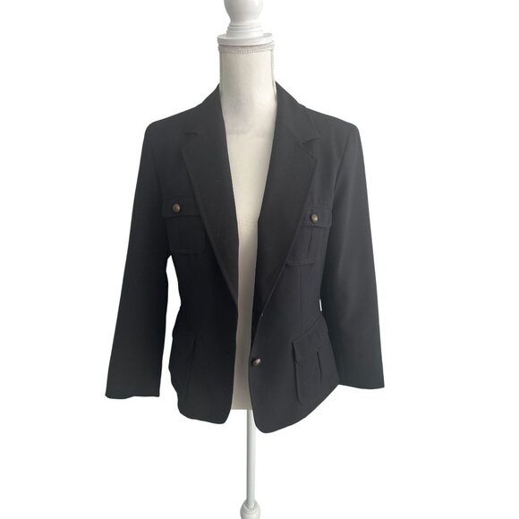 NY & CO Black Button Collared Jacket Blazer Size 8 - Picture 5 of 5